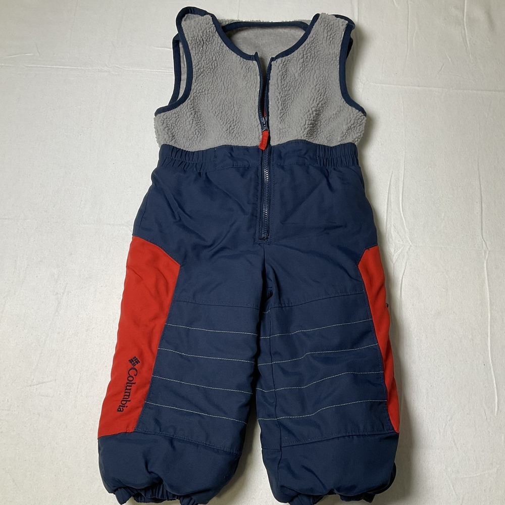 Columbia Size 2T Snow Pants Bib Overalls. Sherpa Top, Adjustable Straps 538
